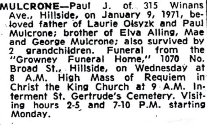 In Memory Of Paul Mulcrone: A Life Well-Lived